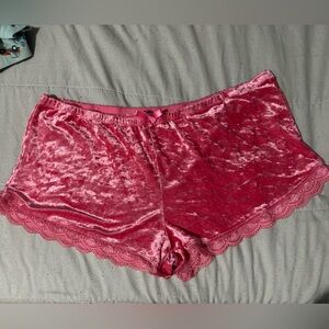 Faux Pink velvet shorts/sleepwear